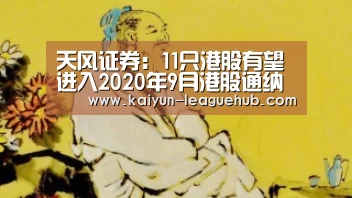 天风证券:11只港股有望进入2020年9